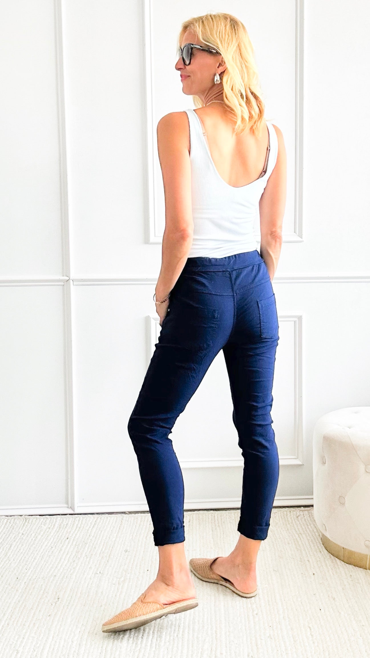 Love Endures Italian Jogger - Navy-180 Joggers-Italianissimo-Coastal Bloom Boutique, find the trendiest versions of the popular styles and looks Located in Indialantic, FL