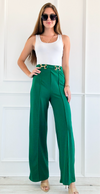 Boujie Allure Tailored Pants - Green-170 Bottoms-Michel-Coastal Bloom Boutique, find the trendiest versions of the popular styles and looks Located in Indialantic, FL