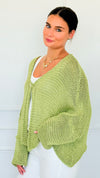 Coastal Breeze Knit Italian Cardigan - Pistachio-150 Cardigans/Layers-Italianissimo/TOSCANA-Coastal Bloom Boutique, find the trendiest versions of the popular styles and looks Located in Indialantic, FL