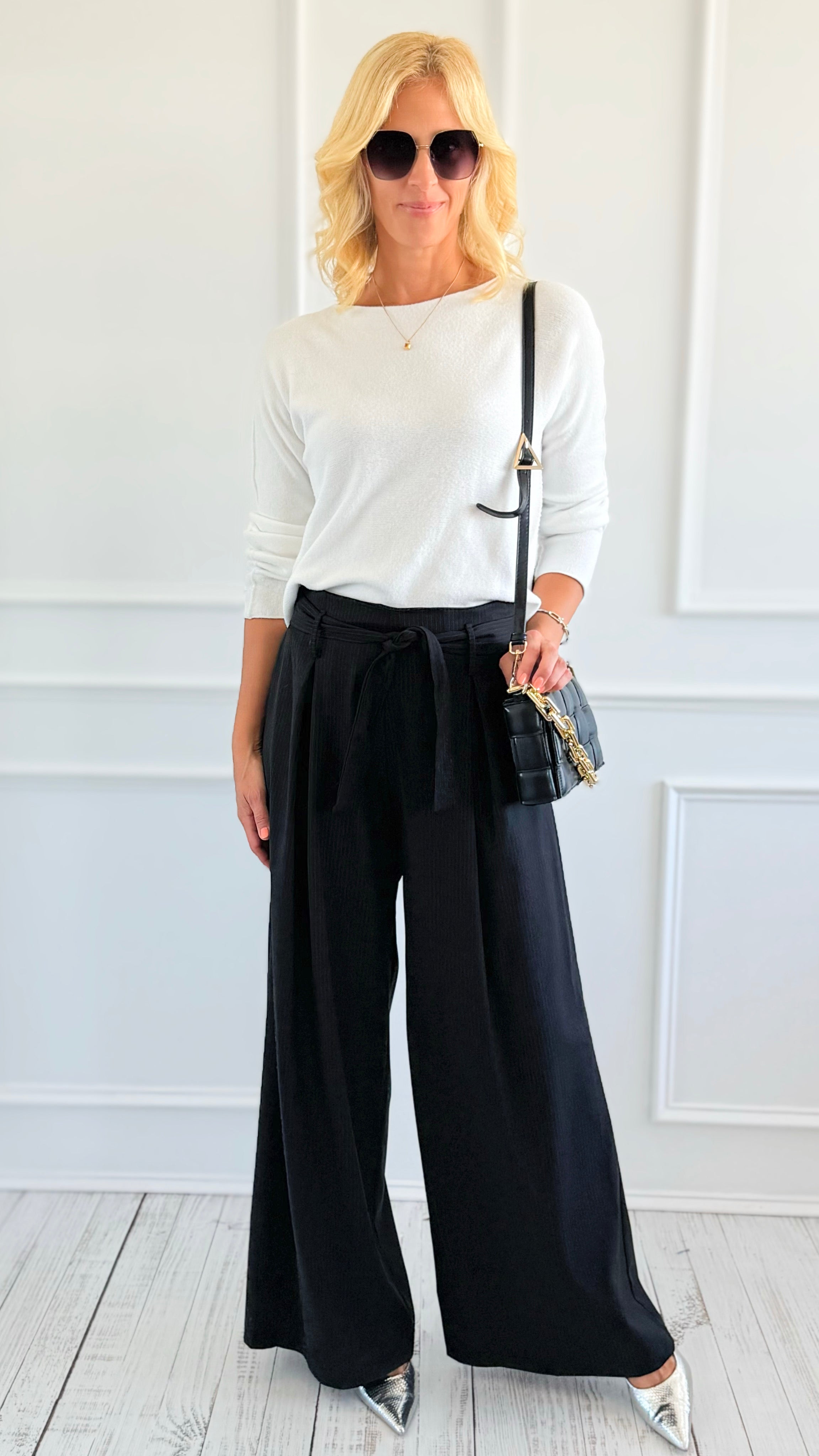 Elegance Pinstripe Italian Pant-100 Pants-AZUL MONACO-Coastal Bloom Boutique, find the trendiest versions of the popular styles and looks Located in Indialantic, FL