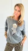 CB Custom - Rodeo Runway Sweatshirt-130 Long Sleeve Tops-Blu Pepper / Holly-Coastal Bloom Boutique, find the trendiest versions of the popular styles and looks Located in Indialantic, FL