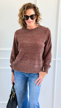 Cuddle Cloud Chenille Sweater-Brown-140 Sweaters-Zenana-Coastal Bloom Boutique, find the trendiest versions of the popular styles and looks Located in Indialantic, FL