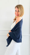 Chic Italian Scarf- Navy-260 Other Accessories-NSP/PORCIENTO-Coastal Bloom Boutique, find the trendiest versions of the popular styles and looks Located in Indialantic, FL