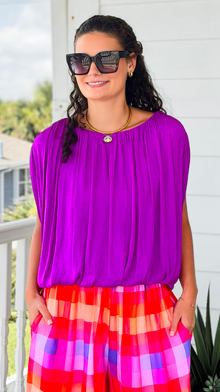Split Sleeve Top - Viola