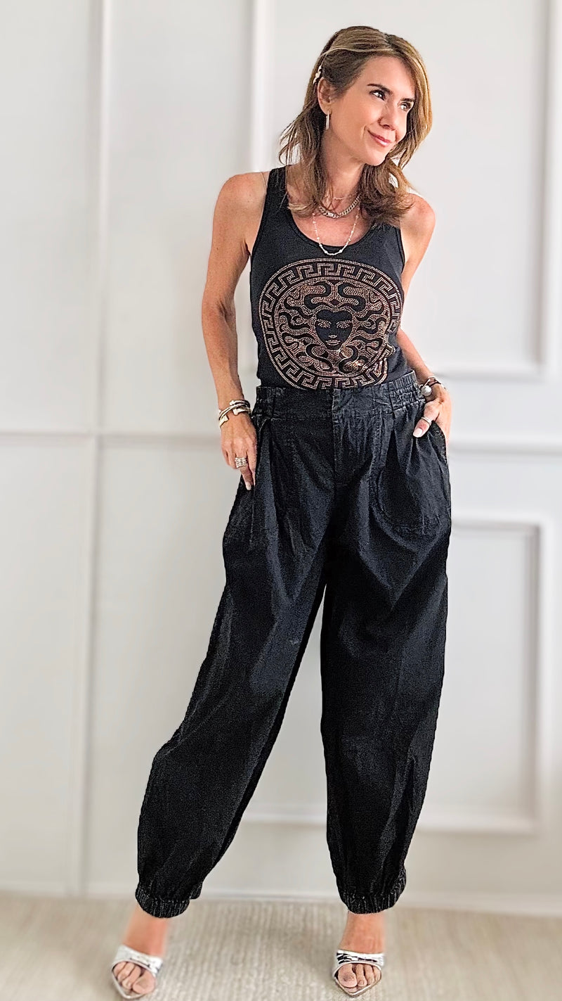 Mineral Washed Jogger Pants - Black-180 Joggers-EESOME-Coastal Bloom Boutique, find the trendiest versions of the popular styles and looks Located in Indialantic, FL