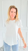 Laidback Luxe Short Sleeve Top-110 Short Sleeve Tops-Blu Pepper-Coastal Bloom Boutique, find the trendiest versions of the popular styles and looks Located in Indialantic, FL