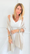 Chic Italian Scarf- Beige-260 Other Accessories-NSP/PORCIENTO-Coastal Bloom Boutique, find the trendiest versions of the popular styles and looks Located in Indialantic, FL