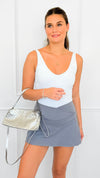 Slit Situation Skort-Rhino Grey-170 Bottoms/Shorts-RAE MODE-Coastal Bloom Boutique, find the trendiest versions of the popular styles and looks Located in Indialantic, FL