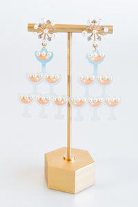 Champagne Glass Tower Drop Earrings-230 Jewelry-Golden Stella-Coastal Bloom Boutique, find the trendiest versions of the popular styles and looks Located in Indialantic, FL