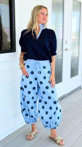 Playful Spot Pant - Lt Blue Navy