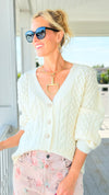 Snowfall Dream Knit Cardigan - Cream-150 Cardigans/Layers-Umgee-Coastal Bloom Boutique, find the trendiest versions of the popular styles and looks Located in Indialantic, FL