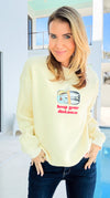 Embroidered Keep Your Distance Sweatshirt-130 Long Sleeve Tops-Bailey Rose-Coastal Bloom Boutique, find the trendiest versions of the popular styles and looks Located in Indialantic, FL