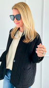 Quilted Ease Button Jacket-160 Jackets-Tempo-Coastal Bloom Boutique, find the trendiest versions of the popular styles and looks Located in Indialantic, FL