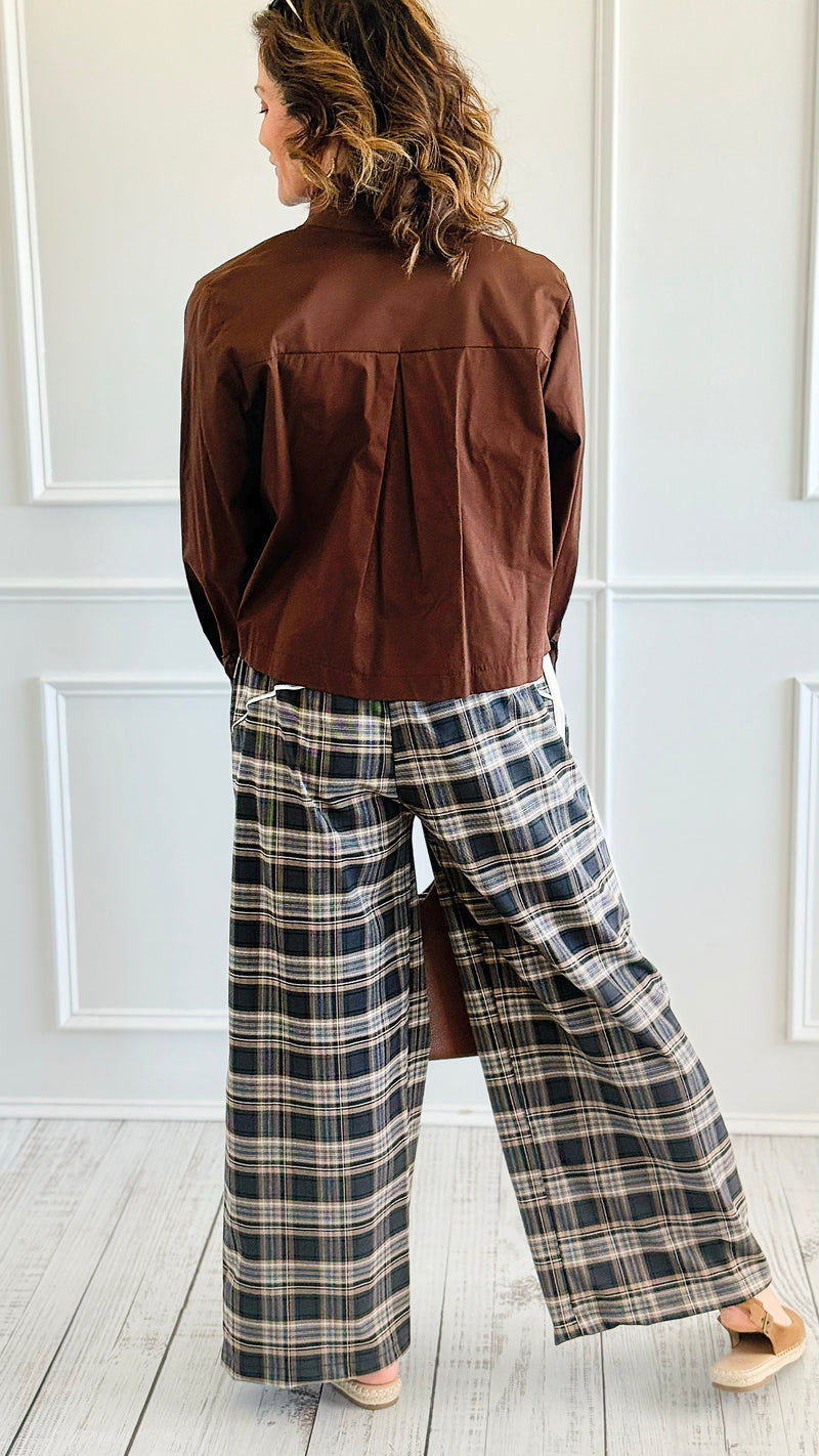 Regal Emblem Plaid Italian Pants-100 Pants-TATTOO Z-Coastal Bloom Boutique, find the trendiest versions of the popular styles and looks Located in Indialantic, FL