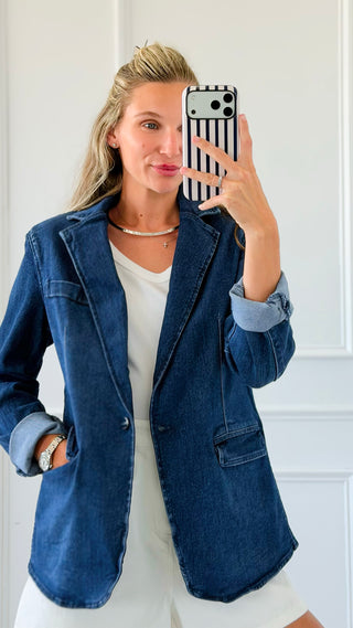 Power Play Denim Blazer
