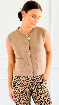 Shielded Charm Sweater Vest- Hazelnut-140 Sweaters-Be Cool-Coastal Bloom Boutique, find the trendiest versions of the popular styles and looks Located in Indialantic, FL