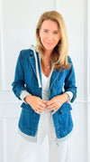 Layered Agenda Hooded Jacket - Dark-160 Jackets-RISEN JEANS-Coastal Bloom Boutique, find the trendiest versions of the popular styles and looks Located in Indialantic, FL