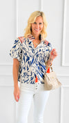 Short Sleeve Smock Peek-a boo-110 Short Sleeve Tops-VOY-Coastal Bloom Boutique, find the trendiest versions of the popular styles and looks Located in Indialantic, FL