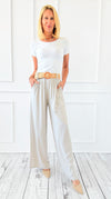 Belted Bliss Italian Pant- Ecru-100 Pants-Italianissimo-Coastal Bloom Boutique, find the trendiest versions of the popular styles and looks Located in Indialantic, FL