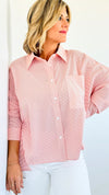 Breezy Mornings Button-Down Top - Orange-130 Long Sleeve Tops-Jodifl-Coastal Bloom Boutique, find the trendiest versions of the popular styles and looks Located in Indialantic, FL