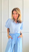 Gingham Short Sleeves Top-110 Short Sleeve Tops-Jodifl-Coastal Bloom Boutique, find the trendiest versions of the popular styles and looks Located in Indialantic, FL