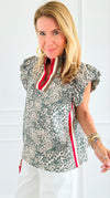 Roar and Ribbon Puff Sleeve Top-110 Short Sleeve Tops-ENTRO-Coastal Bloom Boutique, find the trendiest versions of the popular styles and looks Located in Indialantic, FL
