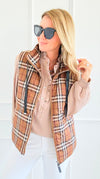 Talk of the Town Plaid Vest-160 Jackets-JODIFL-Coastal Bloom Boutique, find the trendiest versions of the popular styles and looks Located in Indialantic, FL