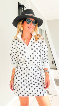 Whimsical Polka Whisper Two-Piece Set - Ivory