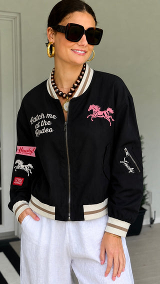 Catch Me at the Rodeo Embroidered Bomber Jacket