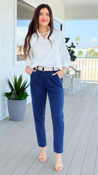 Understated Chic Belted Italian Pant