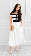Riviera Muse Off Shoulder Sweater Midi Dress-200 Dresses/Jumpsuits/Rompers-FLYING TOMATO-Coastal Bloom Boutique, find the trendiest versions of the popular styles and looks Located in Indialantic, FL