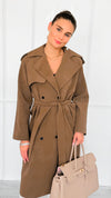 Suede Luxe Italian Long Trench Coat-160 Jackets-KZ SENA-Coastal Bloom Boutique, find the trendiest versions of the popular styles and looks Located in Indialantic, FL