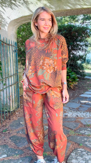 Floral Instinct La Spezia Italian Cotton Set- Rust