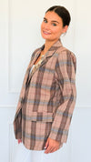 Social Plaid Italian Blazer-160 Jackets-AZUL MONACO-Coastal Bloom Boutique, find the trendiest versions of the popular styles and looks Located in Indialantic, FL