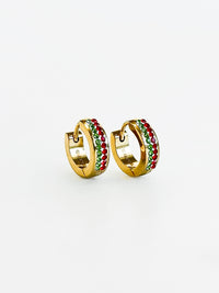 Stainless Steel Two Tone Huggie Earring-230 Jewelry-NYC-Coastal Bloom Boutique, find the trendiest versions of the popular styles and looks Located in Indialantic, FL