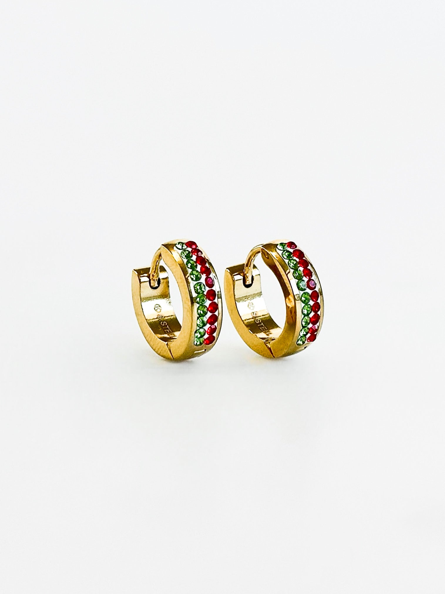 Stainless Steel Two Tone Huggie Earring-230 Jewelry-NYC-Coastal Bloom Boutique, find the trendiest versions of the popular styles and looks Located in Indialantic, FL