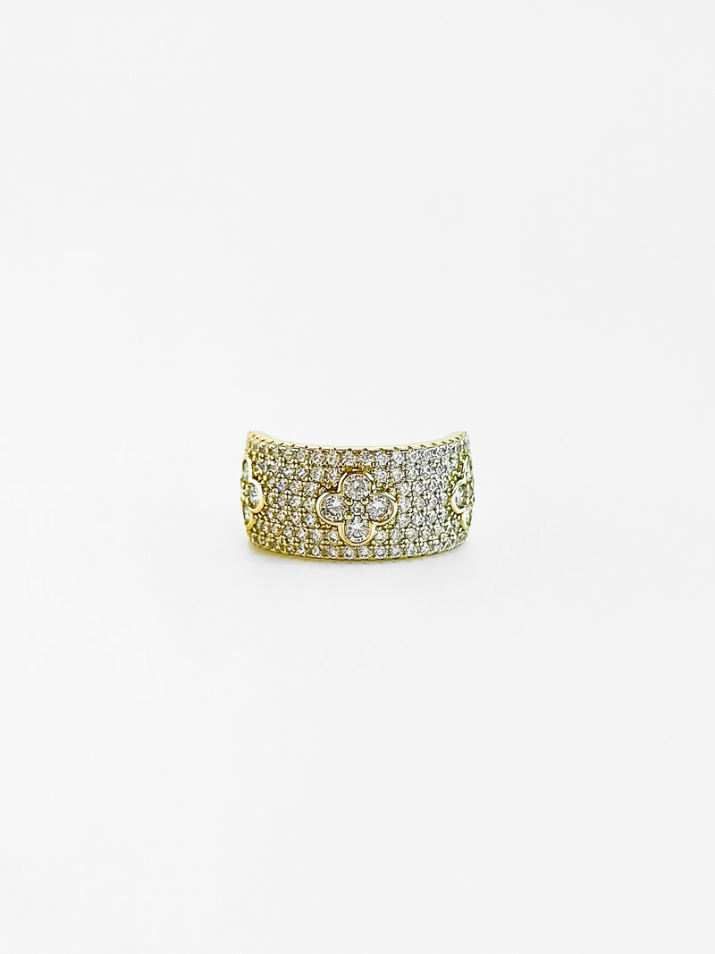 Sterling Silver Micropave Flower Station Ring-230 Jewelry-NYC-Coastal Bloom Boutique, find the trendiest versions of the popular styles and looks Located in Indialantic, FL