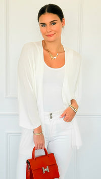 Sunday Italian Modal Cardigan- Off White-150 Cardigan Layers-Italianissimo-Coastal Bloom Boutique, find the trendiest versions of the popular styles and looks Located in Indialantic, FL