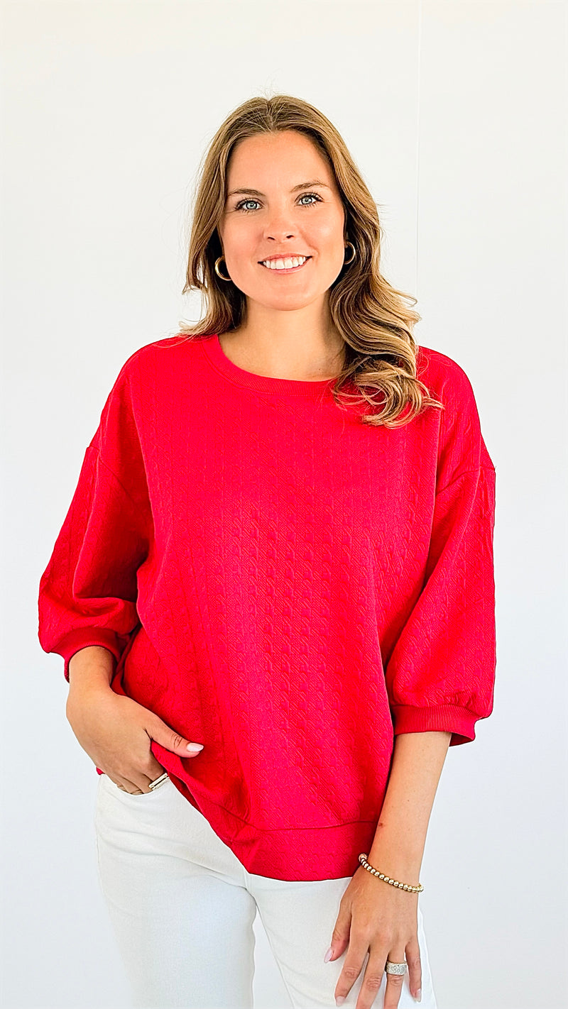 Bold Comfort Top - Red-110 Short Sleeve Tops-Timing-Coastal Bloom Boutique, find the trendiest versions of the popular styles and looks Located in Indialantic, FL