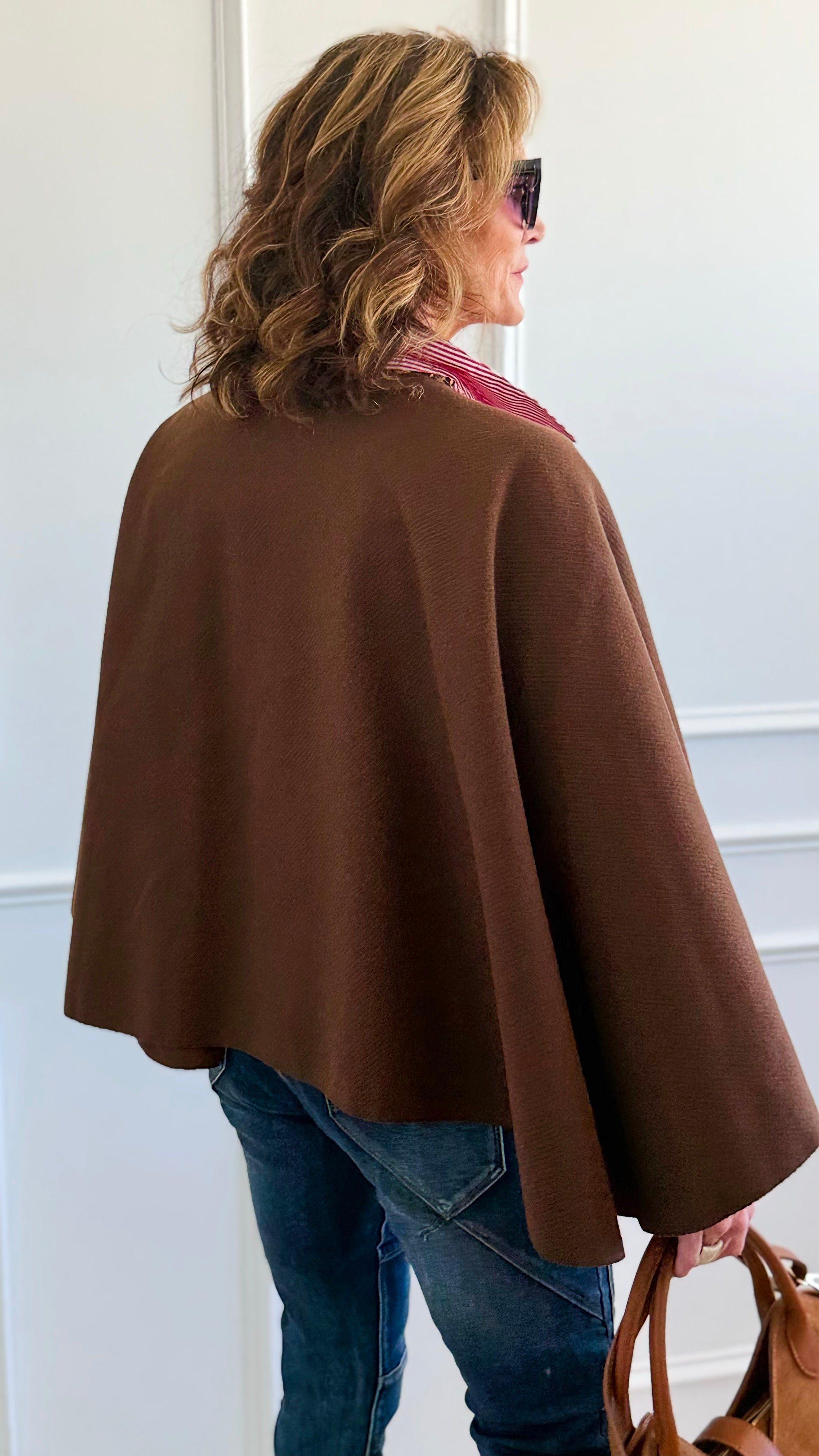 Starlight Wrap Italian Shawl-Brown-150 Cardigans/Layers-SEE YOU IN ROME-Coastal Bloom Boutique, find the trendiest versions of the popular styles and looks Located in Indialantic, FL