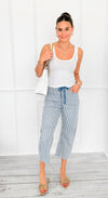 Sailline Stripe Drawstring Pants-170 Bottoms-SO ME-Coastal Bloom Boutique, find the trendiest versions of the popular styles and looks Located in Indialantic, FL