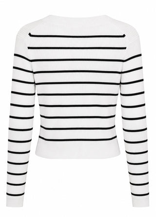 Striped Rib Knit Button Front Shirt