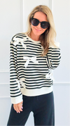 Tied & True Striped Top-130 Long Sleeve Tops-JODIFL-Coastal Bloom Boutique, find the trendiest versions of the popular styles and looks Located in Indialantic, FL