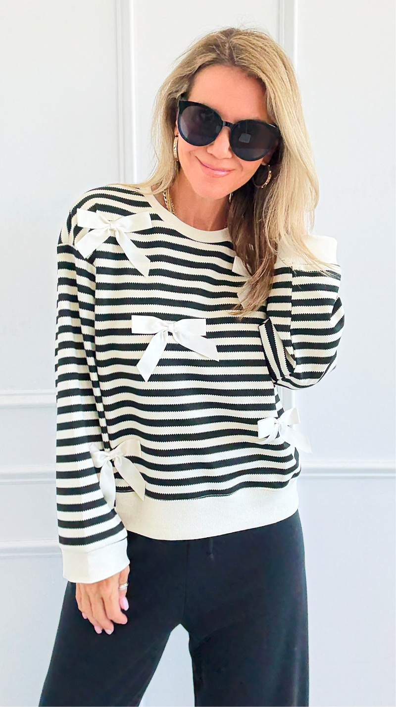 Tied & True Striped Top-130 Long Sleeve Tops-JODIFL-Coastal Bloom Boutique, find the trendiest versions of the popular styles and looks Located in Indialantic, FL