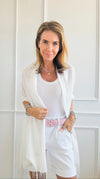 Fringe Pashmina Scarf - Off White-260 Other Accessories-NYW-Coastal Bloom Boutique, find the trendiest versions of the popular styles and looks Located in Indialantic, FL