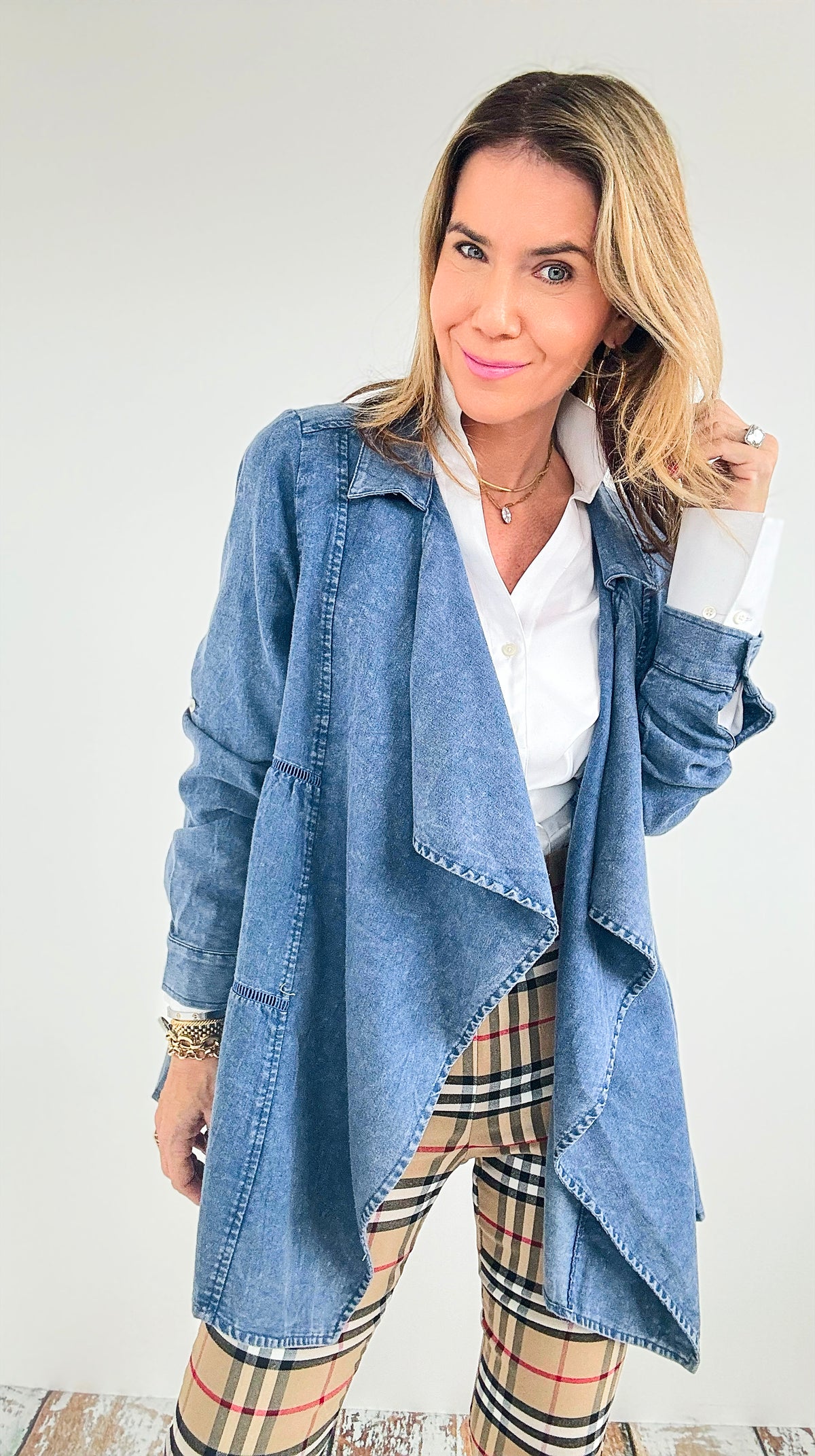 Washed Denim Cardigan-150 Cardigans/Layers-oddi-Coastal Bloom Boutique, find the trendiest versions of the popular styles and looks Located in Indialantic, FL