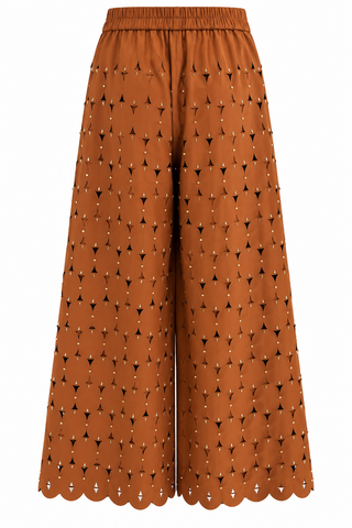 Scalloped Cutout Pants