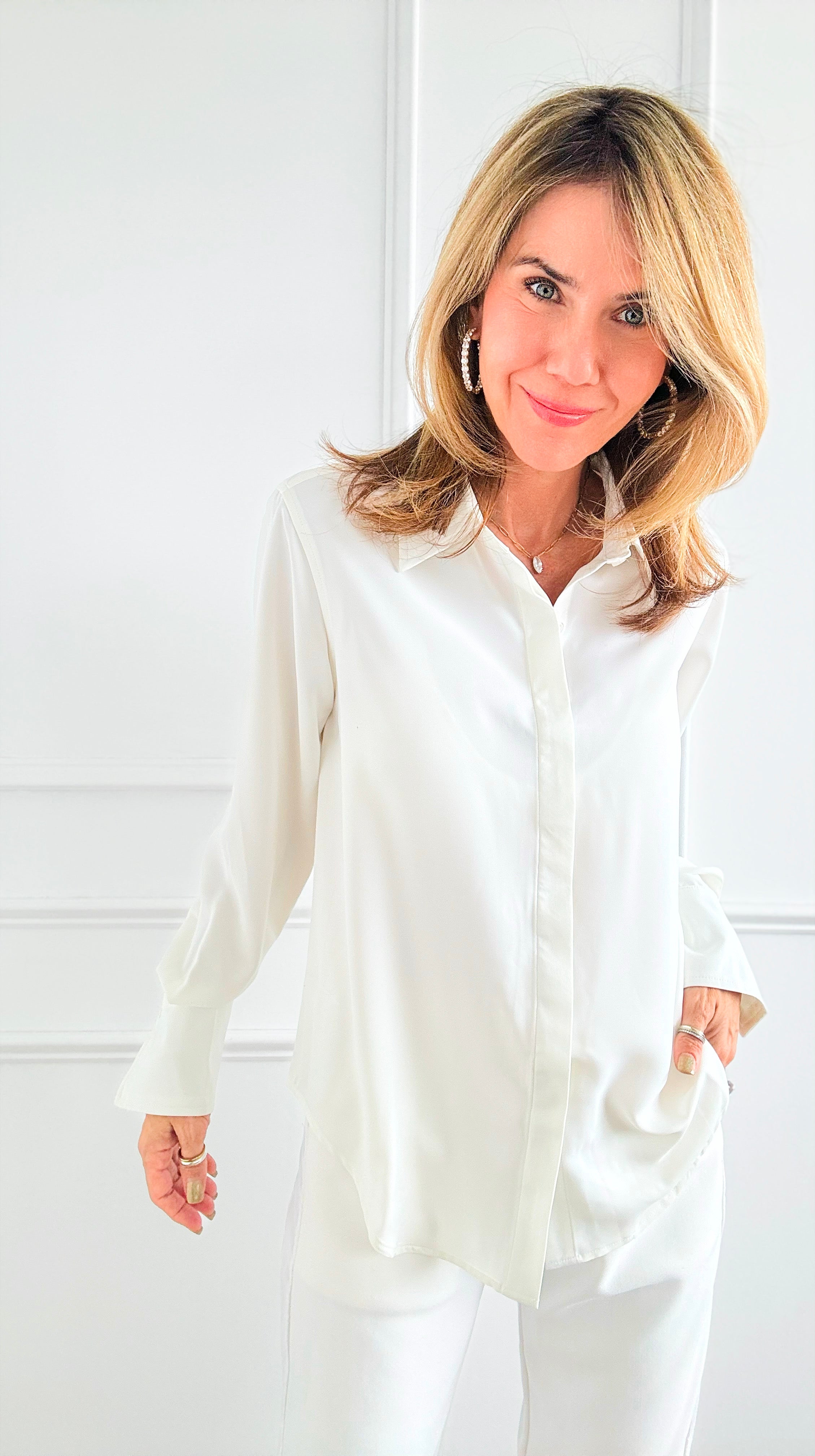 Old Money Shirt - Off White-130 Long Sleeve Tops-Must Have-Coastal Bloom Boutique, find the trendiest versions of the popular styles and looks Located in Indialantic, FL