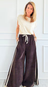 Tracked Threads Italian Palazzo- Chocolate-100 Pants-AZUL MONACO-Coastal Bloom Boutique, find the trendiest versions of the popular styles and looks Located in Indialantic, FL