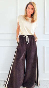 Tracked Threads Italian Palazzo- Chocolate-100 Pants-AZUL MONACO-Coastal Bloom Boutique, find the trendiest versions of the popular styles and looks Located in Indialantic, FL